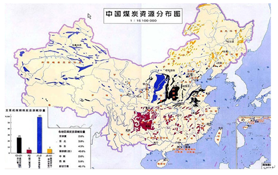 中国煤炭资源分布图